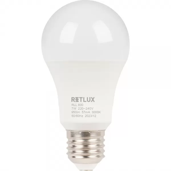 RLL 600 A60 E27 bulb 7W WW D RETLUX