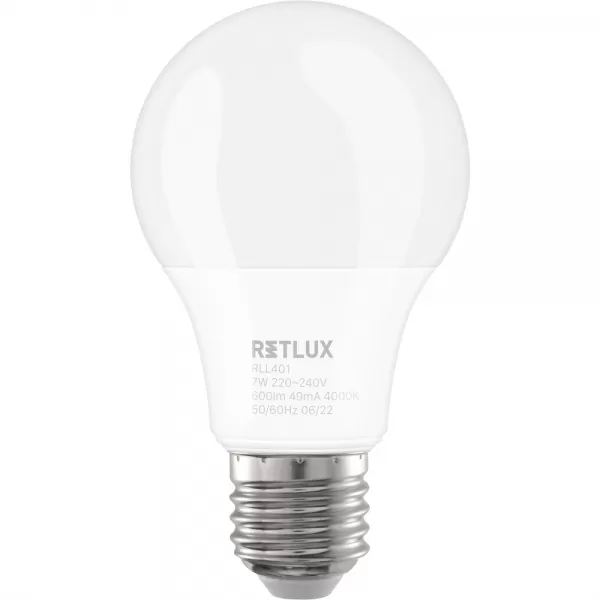 RLL 401 A60 E27 bulb 7W CW RETLUX